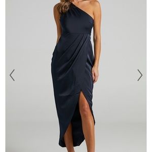 NWT one shoulder navy dress